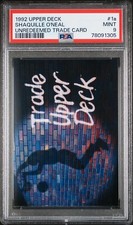 1992 Upper Deck #1a Shaquille O'Neal RC Unredeemed Trade Card MINT PSA 9!!!