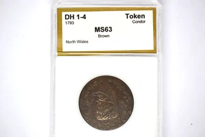 Wales. North Wales copper 1/2 Penny Token 1793. Brown Uncirculated. - Picture 1 of 5