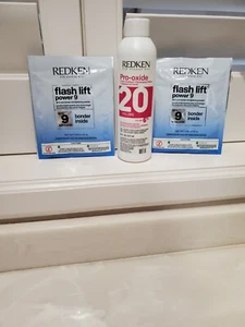 Redken Flashliift power 9 Bonder Inside Lightener x 2 + 8oz 20 Vol Developer - Picture 1 of 1
