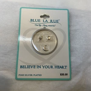 Blue La Rue Charms Fine Silver Plated Believe in Your Heart - Star, Owl, Moon - Picture 1 of 7