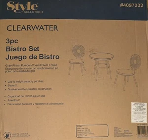 Clearwater 3 piece bistro set Patio, Gazebo, and Outside Furniture - Picture 1 of 12