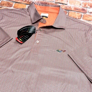 Greg Norman Men`s LARGE Golf Polo Shirt Short Sleeve Geometric UPF Wicking - Picture 1 of 5