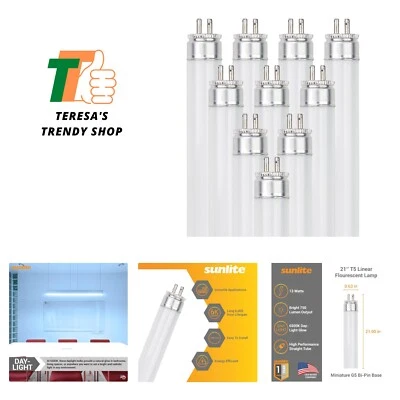 T5 Linear Fluorescent Lamp, 13 Watts, 750 Lumens, 6500K Daylight, Miniature G... - Image 1 of 4