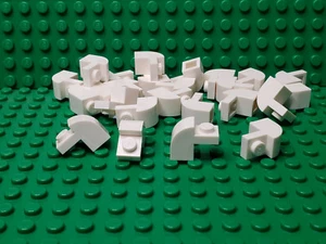 ** Lote de 25 quilates ** Lego NUEVO blanco 1 x 2 pendiente con piezas superiores curvas - Imagen 1 de 1
