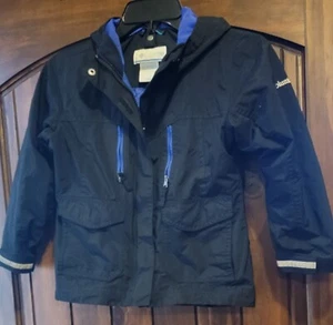 Columbia Youth Kids Jacket 6 Black Zip Interchange Waterproof Outdoor  - Picture 1 of 4