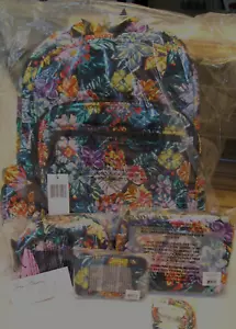 Vera Bradley HAPPY BLOOMS Campus BACKPACK Mini Med Cosmetics ZIP ID LANYARD NWT - Picture 1 of 10