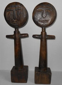 Estatuas de fertilidad de madera vintage 2 totalmente africanas? Raro - Imagen 1 de 13