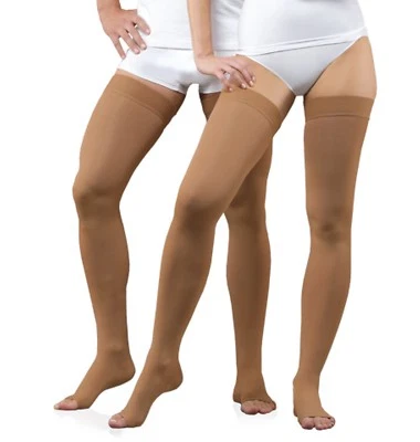 Kompression Stützstrümpfe Schenkel Strümpfe Fuß Zehen offen Klasse 1 0403LUX - Bild 1 von 2