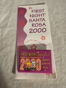 2000 First Night Santa Rosa California Millennium Button & Brochure-Mint - Picture 1 of 3