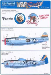 Kits World Aufkleber 1/32 REPUBLIC P-47D THUNDERBOLT Ponnie & Deacon Dandy - Bild 1 von 3