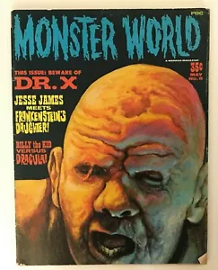 Monster World #8 de mayo de 1966 De colección Warren Magazine Horror Drácula Frankenstein - Imagen 1 de 5