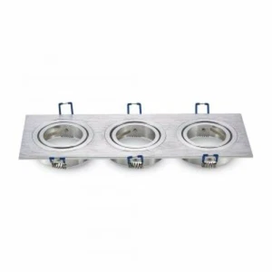 Portafaretto orientabile quadrato da incasso per 3 lampadine GU10 V-TAC VT-784 - Foto 1 di 2
