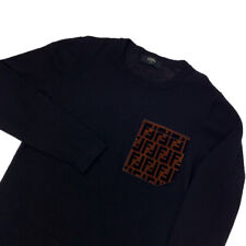 Fendi Black Velour Pocket Sweatshirt