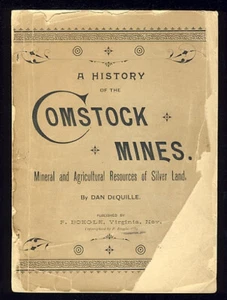 1889 Dan DeQuille History of Comstock Silver Lode Virginia City Nevada Mining NV - Picture 1 of 1
