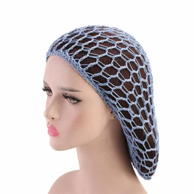 Red de malla para el cabello para mujeres Gorra de ganchillo Snood Dormir Noche Cubierta Sombrero Turbante Red para el cabello Foto 1 de 4