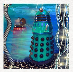 Fantasía - Dalek Dr Who - paneles artesanales de tela en 100 % algodón o poliéster - Imagen 1 de 1