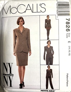 Pantsuit Jacket Skirt Sewing Pattern Size 14 16 18 McCall's 7826 Uncut New - Picture 1 of 2