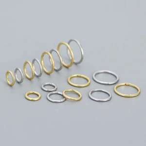 Piercing de aro anillo de plata esterlina 925 segmento con bisagras lisas labio nariz oreja - Imagen 1 de 12