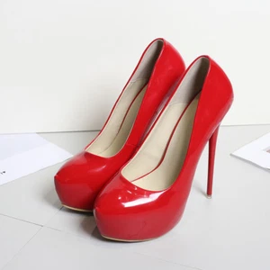 Zapatos de salón Drag Queen de plataforma de tacón alto para hombre Stiletto rojo zapatos grandes - Imagen 1 de 27