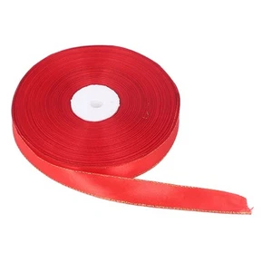 2 Rouleaux De Ruban Rouge à Bords Dorés De 2 Cm De Large 200 Mètres Au Total - Afbeelding 1 van 12