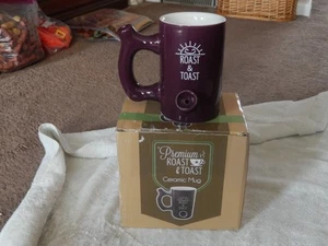 Premium Roast and Toast Novelty Mug Purple with White Print BRAND NEW IN BOX - Picture 1 of 16