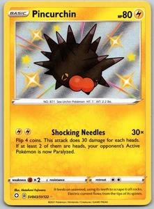 Pincurchin SV043/SV122 Shiny Holo Rare Shining Fates Pokemon Card - NM - Imagen 1 de 2