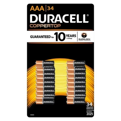 Pilas alcalinas Duracell AAA 34 unidades Power Boost Coppertop Foto 1 de 2