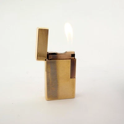 Vintage ST Dupont Line 1 1L Large Lighter. Horizontal Gold Stripes. Made France - Imagen 1 de 4