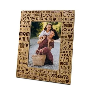 Mom Photo Frame, Mother's Day Frame Suitable for 4x6 photos, LOVE MOM-brown - Picture 1 of 6