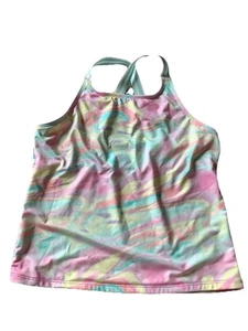 Lands’ End Girls Swim Tankini Top Pastels Swimsuit Tank Top Only Size 14 EUC - Picture 1 of 8