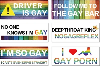 Frienda 6 Pcs Bumper Stickers Prank Funny Magnets Car Multicolor  - Image 1 of 4