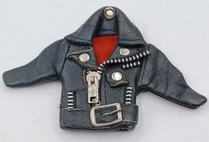 Vintage Black Leather keychain biker jacket YKK Zipper, For Motorcycle Lovers - Bild 1 von 5