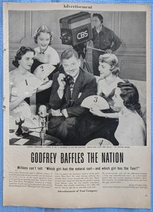 Anuncio impreso permanente vintage Toni Home - 1951 - "Endoso de Arthur Godfrey" - Imagen 1 de 1
