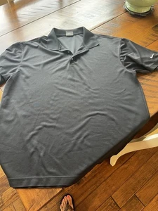 5 Camisas polo de golf Nike usadas para hombre pequeñas negras Dri-FIT atléticas Swoosh - Imagen 1 de 4
