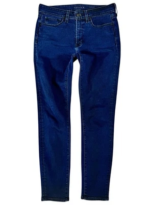 Pantalones de mezclilla ajustados de tiro alto de 5 bolsillos Spanx azul lavado oscuro para mujer talla 29 Foto 1 de 4