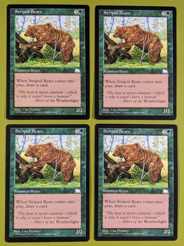 Striped Bears x4 Weatherlight 4x Playset Magic the Gathering MTG - Image 1 of 1
