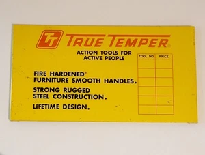 Vintage TRUE TEMPER 1970's METAL SIGN-9 1/4" x 5"-good color-some signs of age - Picture 1 of 2