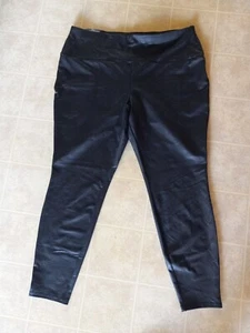 Pantalones de pierna ajustados Terra & Sky para mujer Plus 0X negros tiro alto NUEVO - Imagen 1 de 4