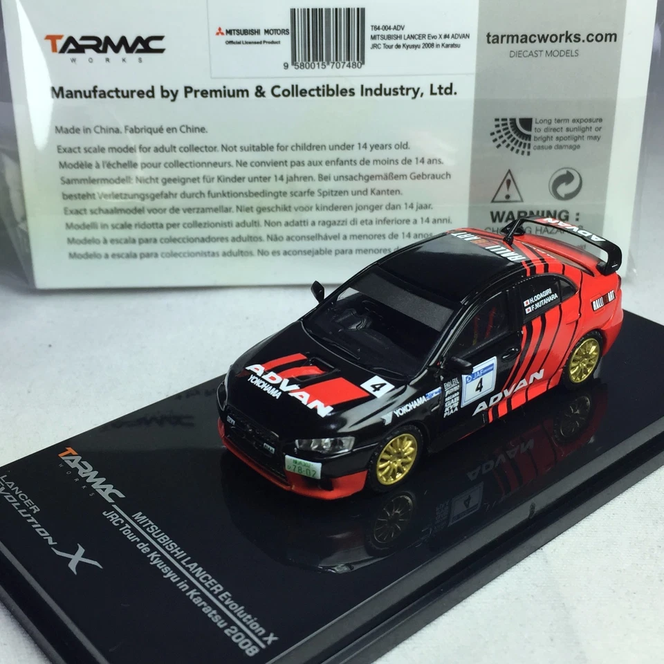 Asfalto 1/64 Mitsubishi Lancer Evolution X JRC / Advan T64-004-ADV Foto 1 de 1