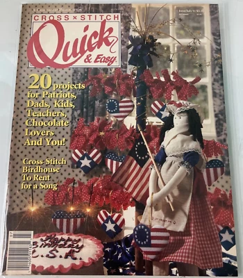 Cross Stitch Quick & Easy Magazine JUNE JULY 1991 PATRIOTS Bird House FREE SHIP - Image 1 of 4
