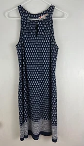 Jude Connally Women Lisa A-Line Dress Sz Large Navy Blue White Sleeveless - Picture 1 of 6