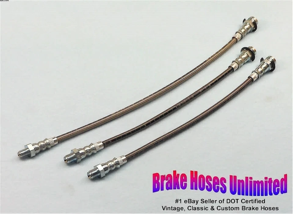 JUEGO MANGUERA FRENO ACERO INOXIDABLE Pontiac Star Chief 1955 1956 1957 Foto 1 de 1