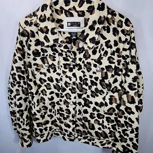 Vintage Carole Little Woman Cheetah Print Lightweight Jacket Size 1X - Picture 1 of 8