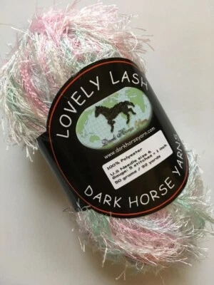 Dark Horse Yarns Lovely Lash #110 Pastels -Pink Mint Blue+ Eyelash Yarn 50gr 92y - Image 1 of 3