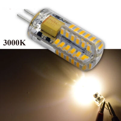 4pcs AC/DC12V G4 3014 48 LED Caravan Garden Camper Bi-Pin Light Bulb Warm White  - Image 1 of 4