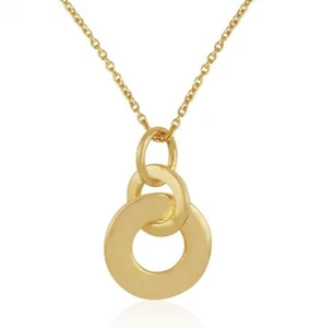 Washer Pendent Necklace In Gold Plated Ring Extension Chain Man Women Necklace - Picture 1 of 4