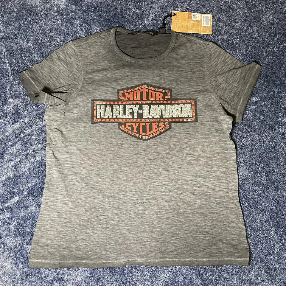 Women's Harley-Davidson Studded Logo Short Sleeve T-Shirt Black 1W 99274-19VW