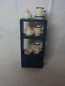 Scaffale legno con tazza e brocche legno vintage tedesco #U - Foto 1 di 8