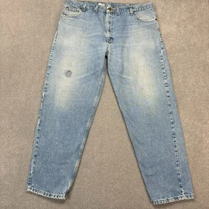 Pantalones de mezclilla Carhartt Jeans para adultos 44x32 azul carpintero desgastados ropa de trabajo pantalones para hombre - Imagen 1 de 12