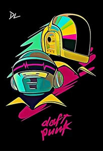 Daft Punk "Electronic Music Icons" Original Pop Art Print - 13 x 19 Poster - Bild 1 von 1